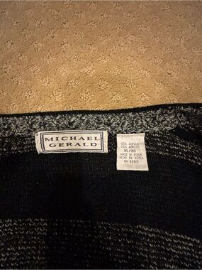 Women’s Michael Gerald Black and Gray Cardigan Sweater Sz XL